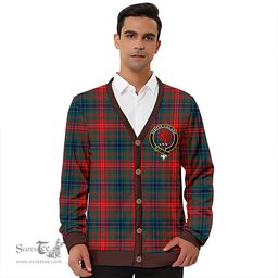 Scottish Wilson Modern Clan Crest Tartan V neck Knitted Fleece Cardigans