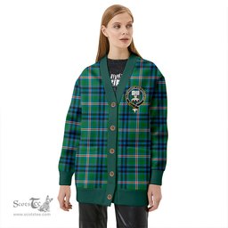 Scottish Reid (Mill City) Ancient Clan Crest Tartan V neck Knitted Fleece Cardigans