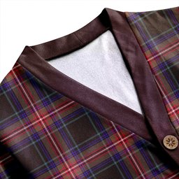 Scottish Watt (Wate) Weathered Clan Crest Tartan V neck Knitted Fleece Cardigans
