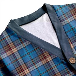 Scottish Renton Ancient Clan Crest Tartan V neck Knitted Fleece Cardigans