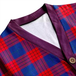 Scottish Robinson Dress (Robins Dress) Modern Clan Crest Tartan V neck Knitted Fleece Cardigans