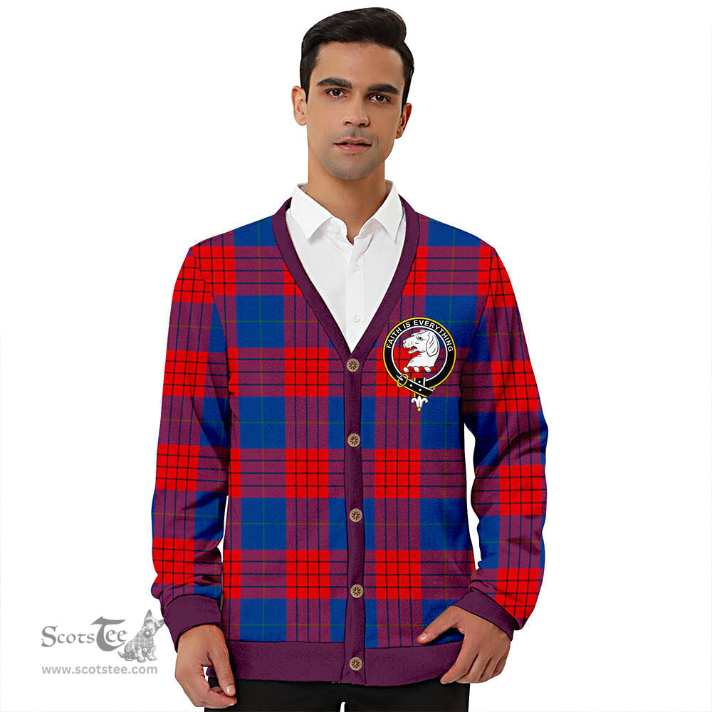 Scottish Robinson Dress (Robins Dress) Modern Clan Crest Tartan V neck Knitted Fleece Cardigans