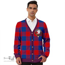 Scottish Robinson Dress (Robins Dress) Modern Clan Crest Tartan V neck Knitted Fleece Cardigans