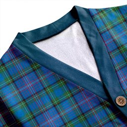 Scottish Rankin Ancient Clan Crest Tartan V neck Knitted Fleece Cardigans