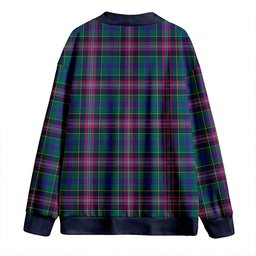 Scottish Pitcairn Hunting Modern Clan Crest Tartan V neck Knitted Fleece Cardigans