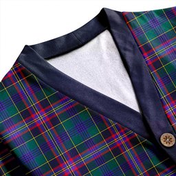 Scottish Pitcairn Hunting Modern Clan Crest Tartan V neck Knitted Fleece Cardigans