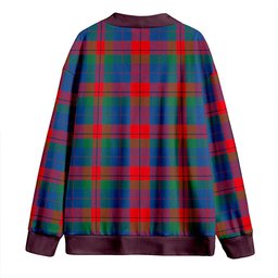 Scottish Skene of Cromar Modern Clan Crest Tartan V neck Knitted Fleece Cardigans