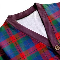Scottish Skene of Cromar Modern Clan Crest Tartan V neck Knitted Fleece Cardigans