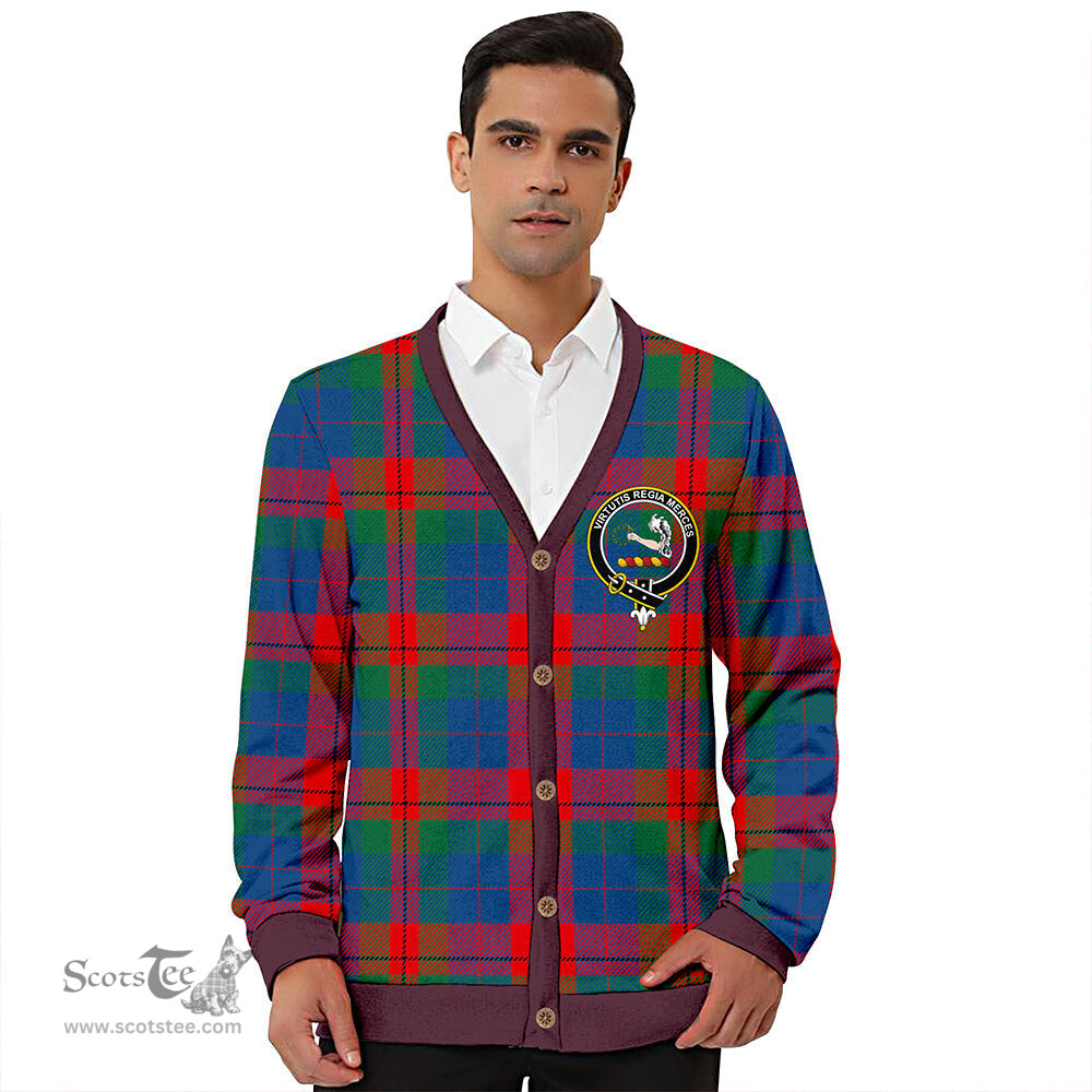 Scottish Skene of Cromar Modern Clan Crest Tartan V neck Knitted Fleece Cardigans