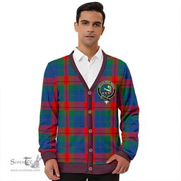 Scottish Skene of Cromar Modern Clan Crest Tartan V neck Knitted Fleece Cardigans