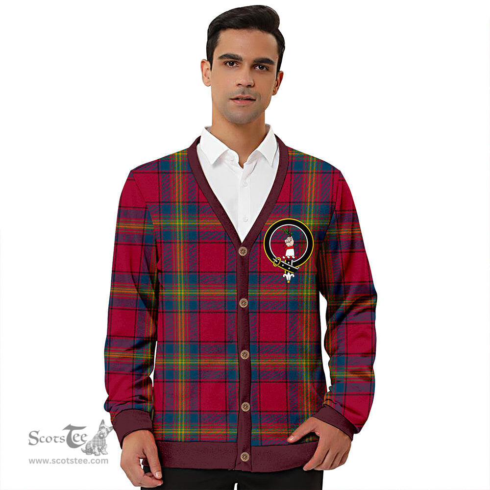 Scottish Oliver Modern Clan Crest Tartan V neck Knitted Fleece Cardigans
