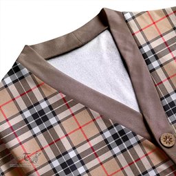 Scottish Thomson Camel (MacThomas/Thompson Camel) Modern Clan Crest Tartan V neck Knitted Fleece Cardigans