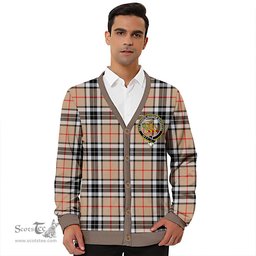 Scottish Thomson Camel (MacThomas/Thompson Camel) Modern Clan Crest Tartan V neck Knitted Fleece Cardigans
