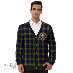 Scottish More (Muir) Clan Crest Tartan V neck Knitted Fleece Cardigans