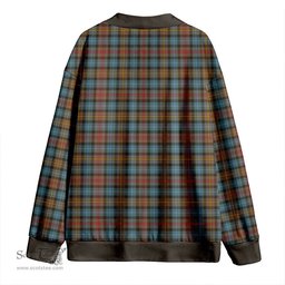 Scottish Smith (MacGowan Hunting) Weathered Clan Crest Tartan V neck Knitted Fleece Cardigans