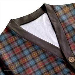 Scottish Smith (MacGowan Hunting) Weathered Clan Crest Tartan V neck Knitted Fleece Cardigans