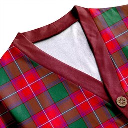 Scottish Rattray Modern Clan Crest Tartan V neck Knitted Fleece Cardigans