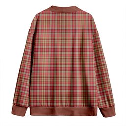 Scottish Ogilvie of Airlie Weathered Clan Crest Tartan V neck Knitted Fleece Cardigans