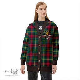 Scottish Martin Modern Clan Crest Tartan V neck Knitted Fleece Cardigans
