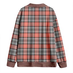 Scottish Napier Rose Ancient Clan Crest Tartan V neck Knitted Fleece Cardigans