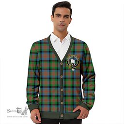 Scottish Tennant Ancient Clan Crest Tartan V neck Knitted Fleece Cardigans