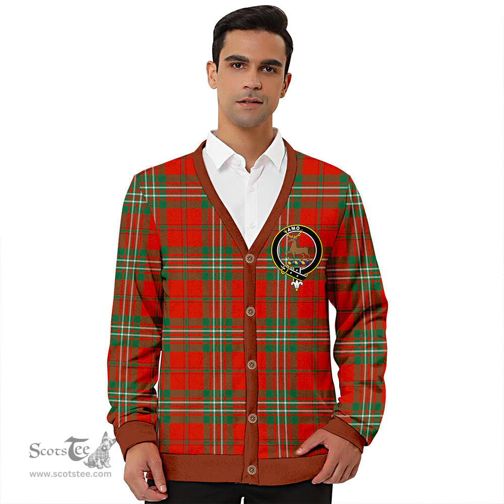 Scottish Scott Ancient Clan Crest Tartan V neck Knitted Fleece Cardigans