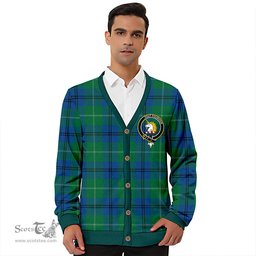 Scottish Oliphant Modern Clan Crest Tartan V neck Knitted Fleece Cardigans