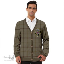 Scottish Marr Weathered Clan Crest Tartan V neck Knitted Fleece Cardigans