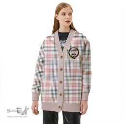 Scottish Shaw Women's Dress Modern Clan Crest Tartan V neck Knitted Fleece Cardigans