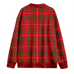 Scottish Murray Plaid Artifact Modern Clan Crest Tartan V neck Knitted Fleece Cardigans