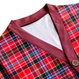 Scottish Straiton Clan Crest Tartan V neck Knitted Fleece Cardigans