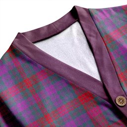 Scottish Ross (Wilsons) Clan Crest Tartan V neck Knitted Fleece Cardigans