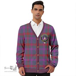 Scottish Ross (Wilsons) Clan Crest Tartan V neck Knitted Fleece Cardigans