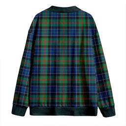 Scottish Paterson Modern Clan Crest Tartan V neck Knitted Fleece Cardigans