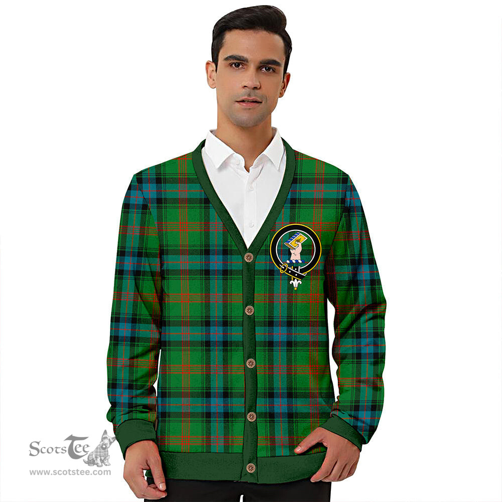 Scottish Park Ancient Clan Crest Tartan V neck Knitted Fleece Cardigans