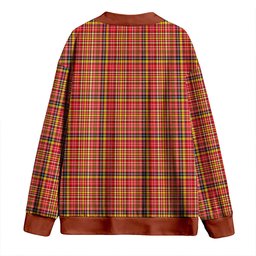 Scottish Ogilvie of Strathallan Modern Clan Crest Tartan V neck Knitted Fleece Cardigans