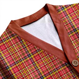 Scottish Ogilvie of Strathallan Modern Clan Crest Tartan V neck Knitted Fleece Cardigans