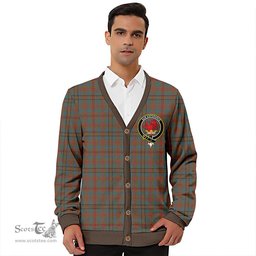 Scottish Moncrieffe of Atholl Weathered Clan Crest Tartan V neck Knitted Fleece Cardigans