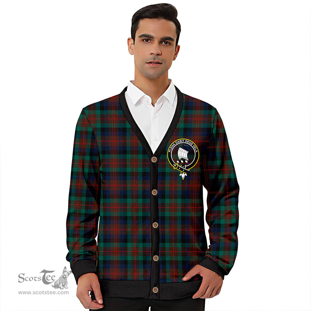 Scottish Tennant Modern Clan Crest Tartan V neck Knitted Fleece Cardigans