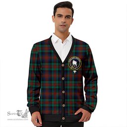 Scottish Tennant Modern Clan Crest Tartan V neck Knitted Fleece Cardigans