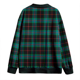 Scottish Nairn Ancient Clan Crest Tartan V neck Knitted Fleece Cardigans