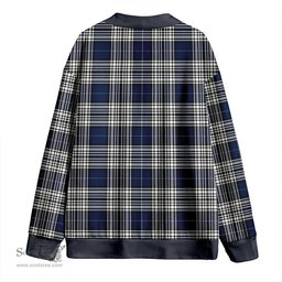 Scottish Napier Modern Clan Crest Tartan V neck Knitted Fleece Cardigans