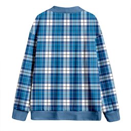 Scottish Roberton Clan Crest Tartan V neck Knitted Fleece Cardigans