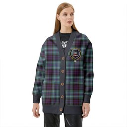 Scottish MacNeil of Colonsay (MacNeil of Barra of Colonsay) Weathered Clan Crest Tartan V neck Knitted Fleece Cardigans