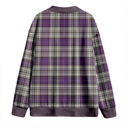 Scottish Napier Weathered Clan Crest Tartan V neck Knitted Fleece Cardigans