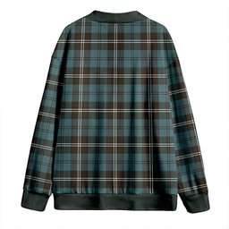 Scottish Swan Weathered Clan Crest Tartan V neck Knitted Fleece Cardigans