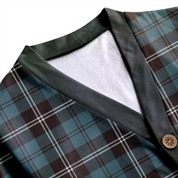 Scottish Swan Weathered Clan Crest Tartan V neck Knitted Fleece Cardigans