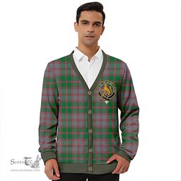 Scottish MacPherson of Glentruim Ancient Clan Crest Tartan V neck Knitted Fleece Cardigans