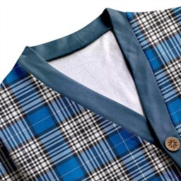 Scottish Napier Ancient Clan Crest Tartan V neck Knitted Fleece Cardigans