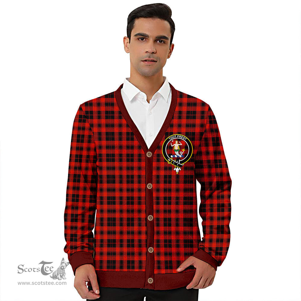 Scottish Murray of Ochtertyre Ancient Clan Crest Tartan V neck Knitted Fleece Cardigans